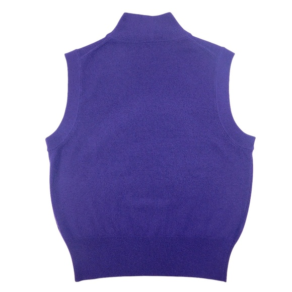Jardin Des Orangers Cashmere Sleeveless Turtleneck Sweater Vest Purple Size M - Picture 6 of 11